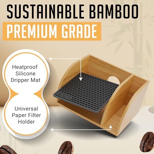 HEXNUB Pour Over Caddy with Lid for Chemex Coffee Makers