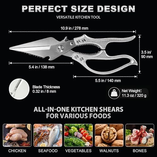 Heavy Duty Kitchen Shears for Food, Kitchen Scissors All Purpose