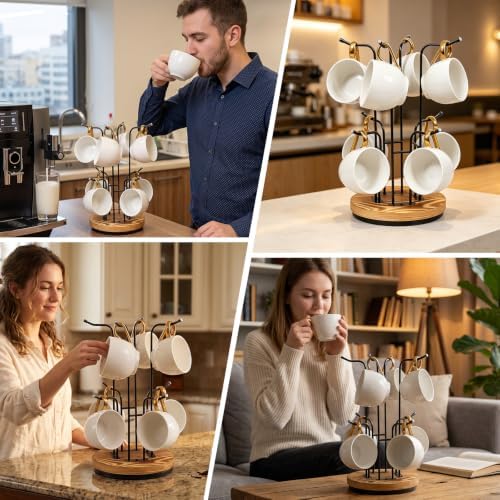 360° Rotating Coffee Mug Tree, 8 Hooks Countertop Mug Holder