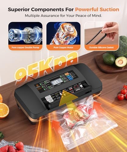 Commercial Vacuum Sealer Machine, 95KPa, Double Seal