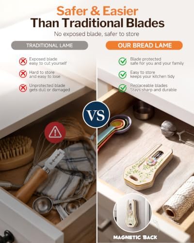Bread Lame, Magnetic & Extractable Sourdough Scorering Tool for Baking