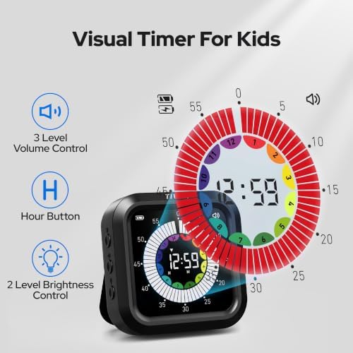 Visual Timer for Kids with Color Display, 1500mAh Battery