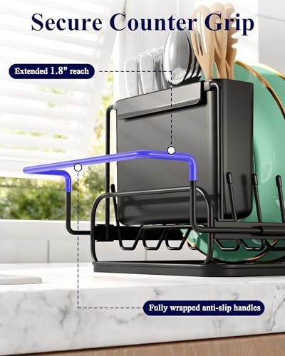 Kitsure Expandable Dish Rack, Medium, Black