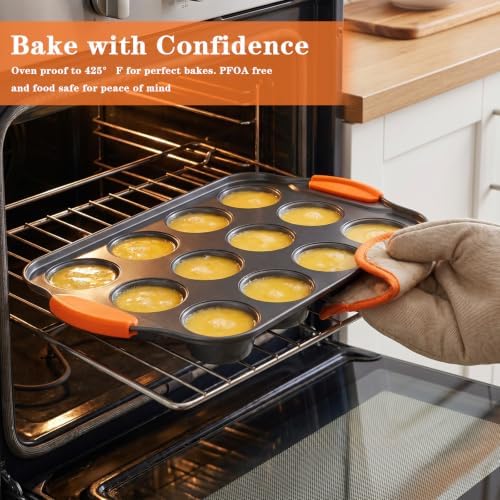 3 Pack Mini Cheesecake Pan, 12-Cup Nonstick Carbon Steel