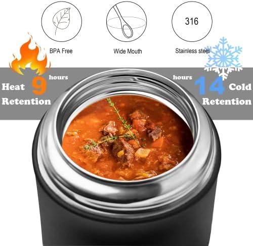 Thermo for Hot Food & Drinks, Thermo Lunch Box, 17oz Vacuum Insulated