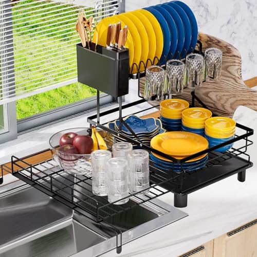 2 Tier Expandable Over-Sink Dish Drying Rack