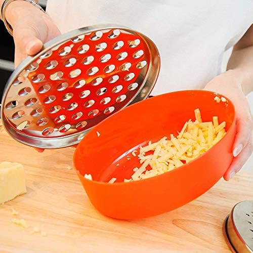 Cheese Grater and Lemon Zester with Container, Red