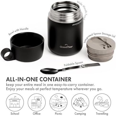 GrandTies Insulated Food Jar for Hot Food