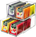 4 Pack Tea Bag Drawers Organizer, Clear Plastic Stackable Tea