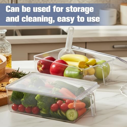 1 Set Ice Storage Bin for Freezer,12.4 x 8.07 x 3.94 Inches