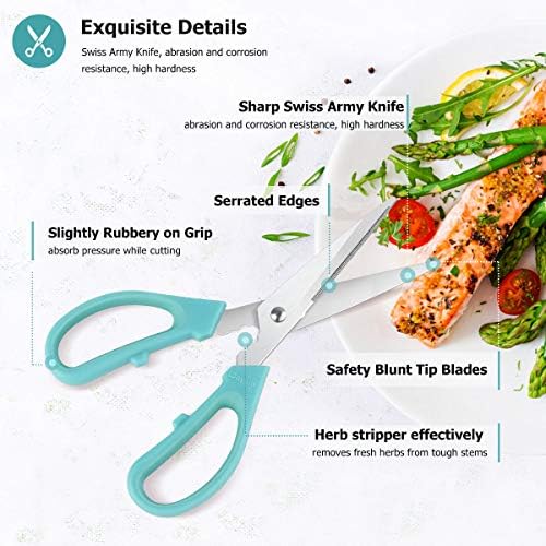 iBayam 3-Color Stainless Steel Dishwasher Safe Kitchen Shears Food
