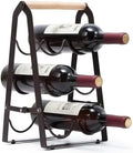 Wine Rack, 6 Bottle Wooden Countertop Free Standing Shelf,3 Tier