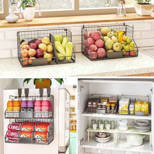 2 Pack Pantry Organizers and Storage Shelf Canned Food Organizer