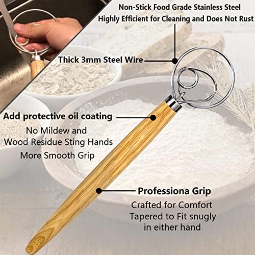 Danish Dough Whisk, Sourdough Tools For Bread Mixer,Sourdough Starter