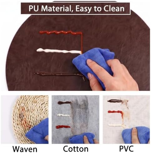 Embossed PU Leather Placemats, Waterproof Coffee Coasters, Kitchen
