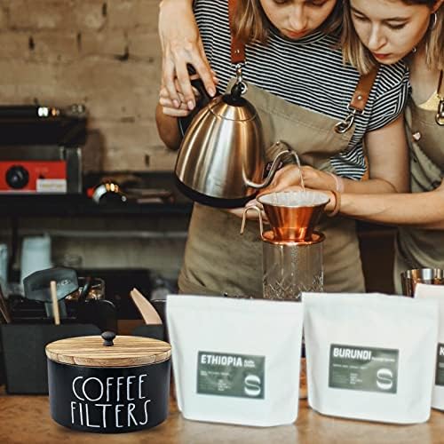 MINCORD Coffee Filter Holder Storage Container Dispenser with Lid &