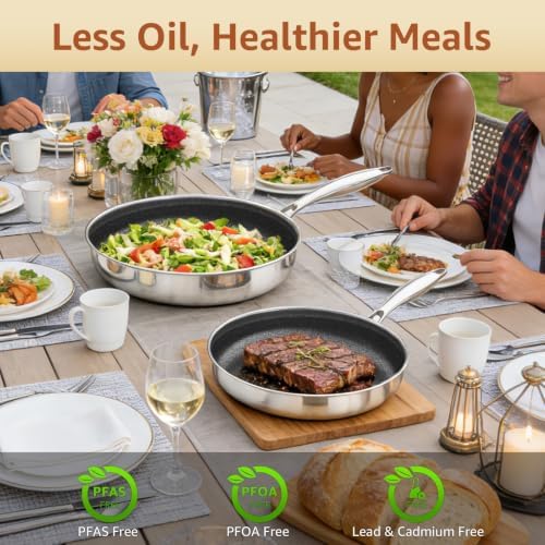 LOLYKITCH Hybrid 8-10-12 Inch Nonstick Frying Pan Set | PFOA Free