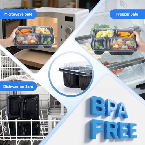 YANGRUI Meal Prep Containers 40 Pack 34 oz - Shrink-Wrapped No