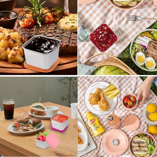 6oz Reusable Stainless Steel Snack Containers, 6Pack Metal Food