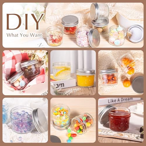 Amzcku 4 oz Mason Jars with Lids, 24 Pack