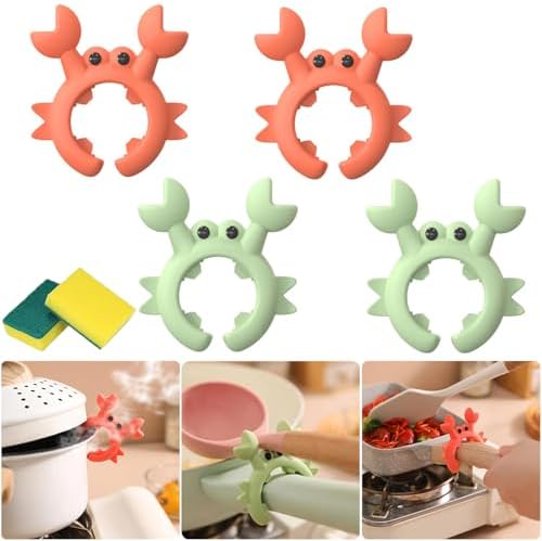 4 Pcs Crab Spatula Holder, Crab Spoon Holder for Pot, Crab Utensil