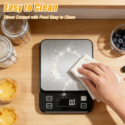 Waterproof Kitchen Scale, 10kg/22lb Food Scale Precisely Measures