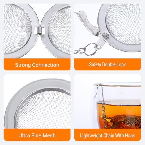 30Pcs Stainless Steel Mesh Tea Ball, 2 inches Tea Strainers, Loose