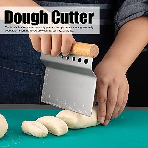 Dough Bench Scraper Cutter Chopper Stainless Steel with Herb