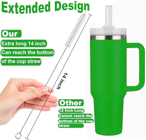 Straw Brush Long 14 Inch, Straws Cleaner Brush of Bristles Diameter