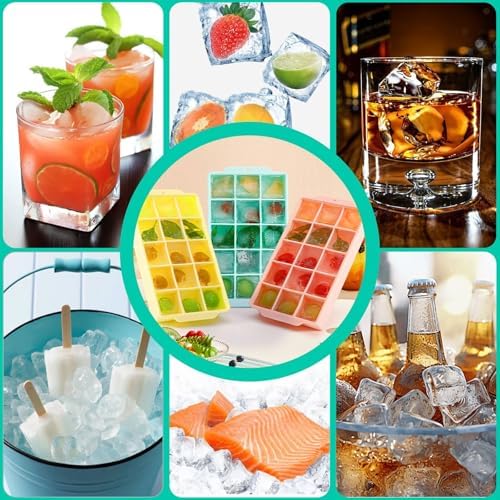 Reespring Silicone Ice Cube Tray, Ice Tray for Freezer with Lid