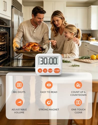 2 Pack Digital Timers for Classroom and Kitchen