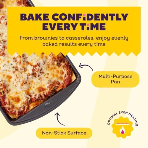 Wilton Gold Non-Stick Oblong Baking Pan, Made Without PFAS, 13 x 9 in.