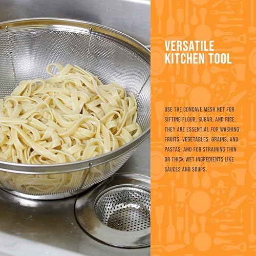 U.S. Kitchen Supply Set of 3 Stainless Steel Colander Strainers Net