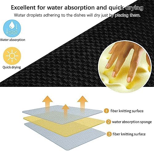 Topsky Microfiber Dish Drying Mat 2 Pack, 20 X 15 Inch Kitchen Counter