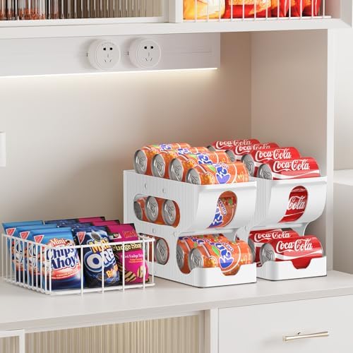Sotfamily FIFO Soda Can Organizer for Pantry or Fridge, Holds 24 Cans