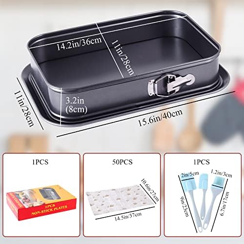 Kenond Large Springform Cake Pan, 14 x 11-Inch Rectangle Cheesecake