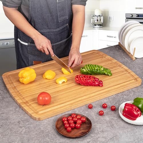 30" Extra Large Bamboo Cutting Boards for Kitchen, Wooden Chopping