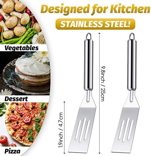 Patelai 5 Pcs Mini Spatula Set for Desserts Brownies, Slotted, Steel