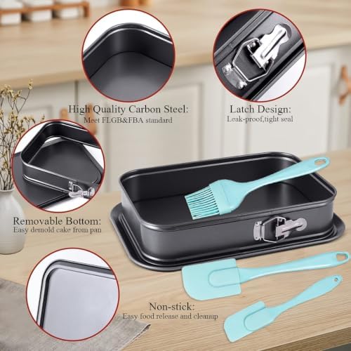 14 Inch Rectangle Springform Pan, Leakproof Non-Stick Cheesecake Pan