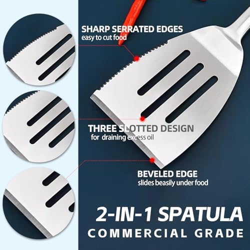 Heavy Duty Grilling Accessories Grill Tool Set, 3-Piece, SUS304