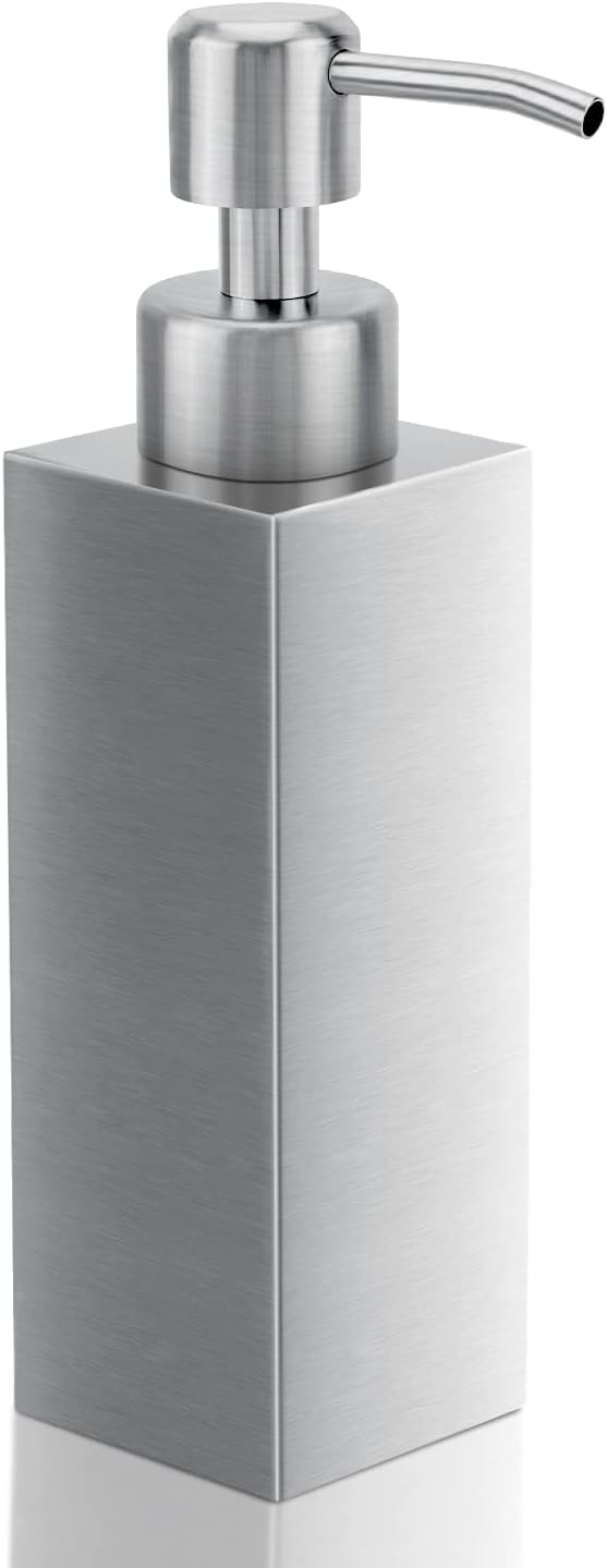 Soap Dispenser with Rust Proof Stainless Steel Pump Refillable by GLUBEE