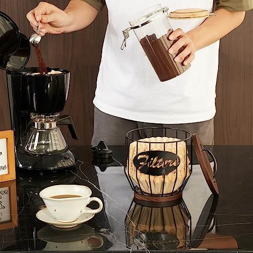 Yangbaga Coffee Filter Holder, Metal Filter Storage Container for