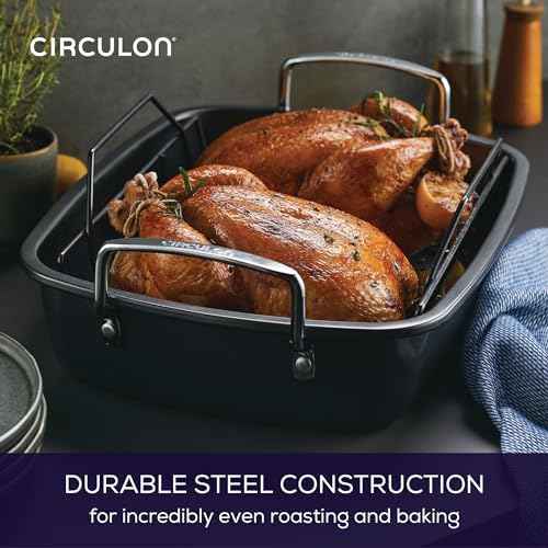 Circulon Ultra-Lasting Nonstick Roasting Pan with Rack, 17 x 13-Inch