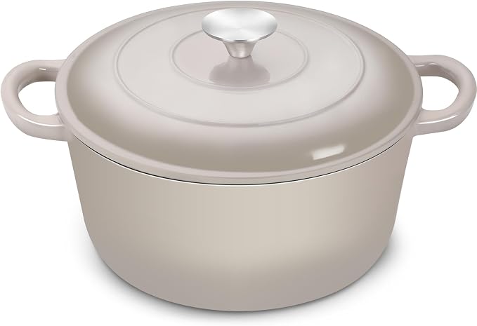 TeamFar Dutch Oven, 6QT Enameled Cast Iron Dutch Oven Cooking Pot by TeamFar