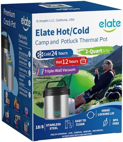 Elate 2-Quart/64oz Camp Crock Thermos Wide-Mouth Thermal Container