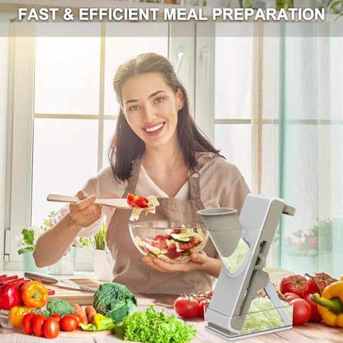 Mandoline Slicer, Adjustable, White Light Grey