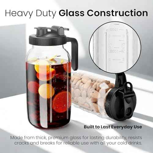 64-Ounce Glass Mason Jar Pitcher