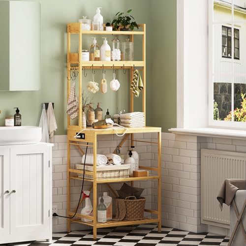 Trironsun Bamboo 5-Tier Bakers Rack, Microwave Stand (Nature)