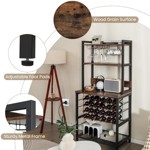 GIANTEX 4-Tier Microwave Stand with Storage Hutch