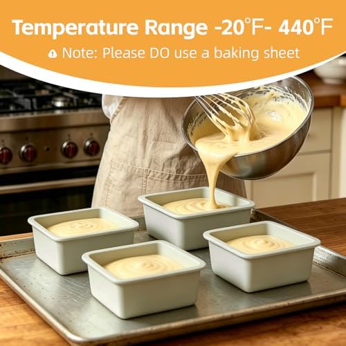 Silicone Square Molds, 4 Pack Silicone Square Cake Pans, 4 Inch